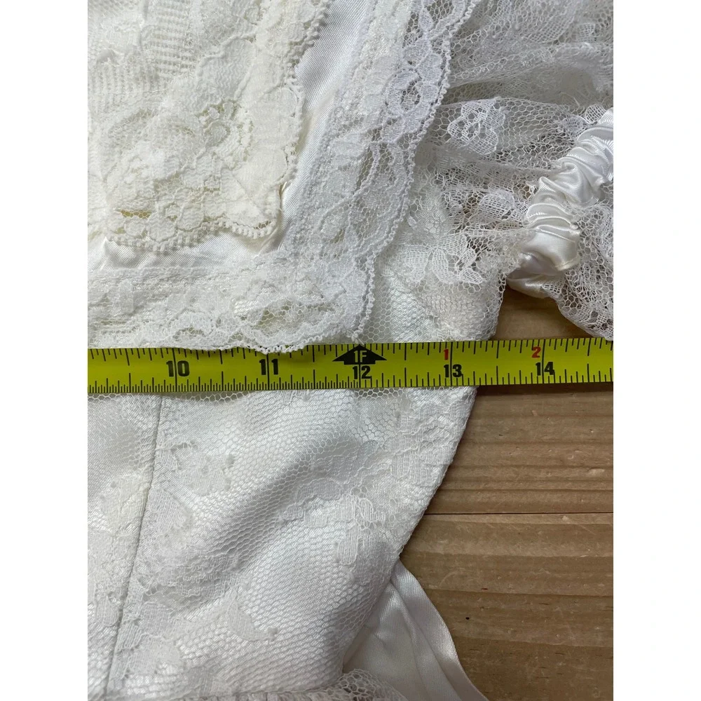 Vintage‎ Girls White Lace Flower Girl Dress Satin Bow Communion Formal